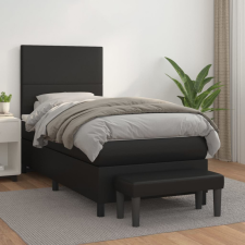 vidaXL fekete műbőr rugós ágy matraccal 90 x 200 cm ágy és ágykellék