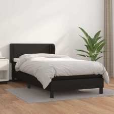 vidaXL fekete műbőr rugós ágy matraccal 90x190 cm ágy és ágykellék