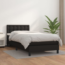 vidaXL fekete műbőr rugós ágy matraccal 90x190 cm ágy és ágykellék