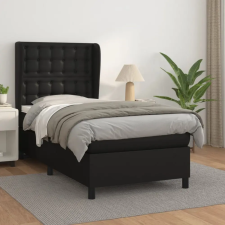 vidaXL fekete műbőr rugós ágy matraccal 90x190 cm ágy és ágykellék