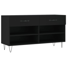 vidaXL fekete műfa cipőpolc 102x35x55 cm (829733) bútor