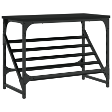 vidaXL fekete műfa cipőtartó 60x30x45 cm (833413) bútor
