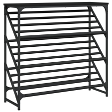 vidaXL fekete műfa cipőtartó 90x30x85 cm (833428) bútor