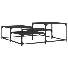 vidaXL fekete műfa dohányzóasztal 107x107x40 cm (837752) bútor
