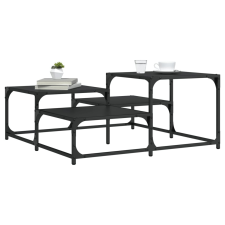 vidaXL fekete műfa dohányzóasztal 87,5x87,5x40 cm bútor