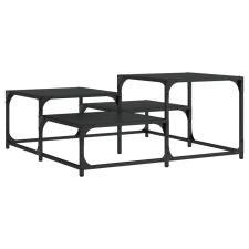 vidaXL fekete műfa dohányzóasztal 87,5x87,5x40 cm (837742) bútor