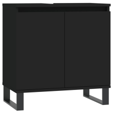 vidaXL fekete műfa mosdószekrény 58x33x60 cm (831589) fürdőszoba bútor