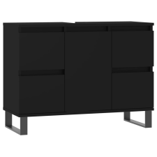 vidaXL fekete műfa mosdószekrény 80 x 33 x 60 cm (831661) fürdőszoba bútor