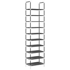 vidaXL fekete nem szőtt szövetből cipőállvány 10 szintes 44x28x180 cm (4100620) bútor