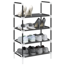 vidaXL fekete nem szőtt szövetből cipőállvány 4 szintes 44x28x77 cm bútor