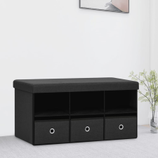 vidaXL fekete összecsukható művászon tárolópad 76x38x38 cm bútor