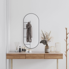 vidaXL fekete ovális falitükör 100x45 cm bútor