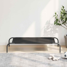 vidaXL fekete oxford szövet és acél emelt kutyafekhely 110x65x20 cm szállítóbox, fekhely kutyáknak