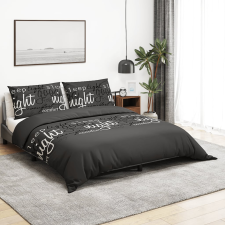 vidaXL fekete pamut ágyneműhuzat-garnitúra 200 x 220 cm lakástextília