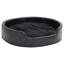 vidaXL fekete plüss és műbőr kutyaágy 79 x 70 x 19 cm szállítóbox, fekhely kutyáknak