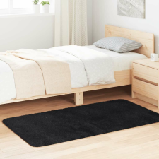 vidaXL fekete poliészter hosszú szálú bozontos szőnyeg 80x150 cm lakástextília