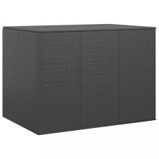 vidaXL Fekete polietilén rattan kerti párnatartó láda 145x100x103 cm kerti tárolás