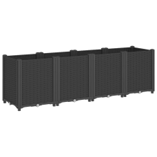 vidaXL fekete polipropilén kerti ültetőláda 160 x 40 x 53 cm (367858) kerti tárolás