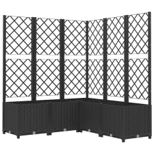 vidaXL fekete polipropilén rácsos kerti ültetőláda 120 x 120 x 136 cm (318277) kerti tárolás