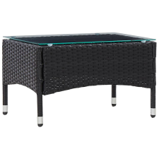 vidaXL fekete polyrattan dohányzóasztal 60 x 40 x 36 cm bútor