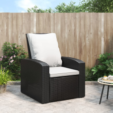 vidaXL Fekete polyrattan dönthető kerti szék párnával kerti bútor