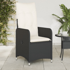 vidaXL fekete polyrattan dönthető kerti szék párnával kerti bútor