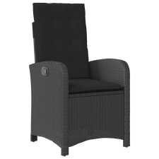 vidaXL fekete polyrattan dönthető kerti szék párnával (365161) kerti bútor