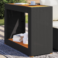 vidaXL Fekete polyrattan falapos kerti asztal 100x40x75 cm kerti bútor
