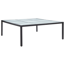 vidaXL fekete polyrattan kerti étkezőasztal 200 x 200 x 74 cm kerti bútor