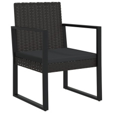 vidaXL fekete polyrattan kerti fotel párnával (362324) kerti bútor