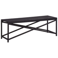 vidaXL fekete polyrattan kerti pad 120 cm kerti bútor
