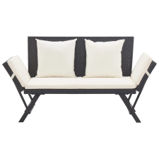 vidaXL fekete polyrattan kerti pad párnával 176 cm (317181) kerti bútor