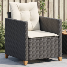 vidaXL fekete polyrattan kerti szék párnákkal kerti bútor