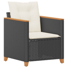 vidaXL fekete polyrattan kerti szék párnákkal (366321) kerti bútor