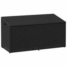 vidaXL fekete polyrattan kerti tárolóláda 110x50x58 cm kerti tárolás
