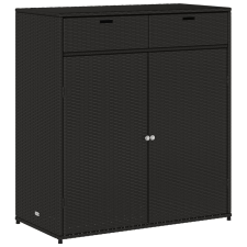 vidaXL fekete polyrattan kerti tárolószekrény 105 x 55 x 113 cm (365563) kerti tárolás
