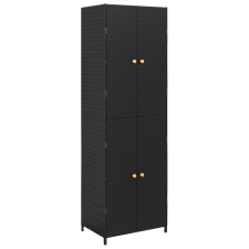 vidaXL fekete polyrattan kerti tárolószekrény 59 x 40 x 180 cm (319872) bútor