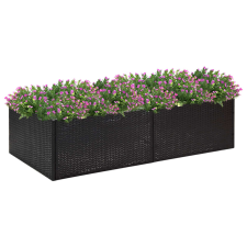 vidaXL fekete polyrattan kerti ültetőláda 157 x 80 x 40 cm kerti tárolás