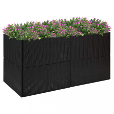 vidaXL fekete polyrattan kerti ültetőláda 157x80x80 cm kerti dekoráció
