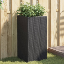 vidaXL Fekete polyrattan kerti ültetőláda 40x40x80 cm kerti tárolás