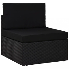 vidaXL Fekete polyrattan középső kanapéelem kerti bútor