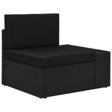 vidaXL fekete polyrattan sarokkanapé-elem bal oldali karfával kerti bútor