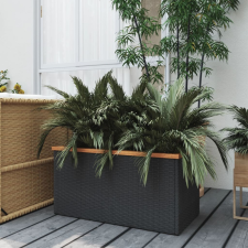 vidaXL Fekete polyrattan ültetőláda 80 x 40 x 40 cm kerti tárolás
