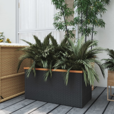 vidaXL Fekete polyrattan ültetőláda 80 x 40 x 40 cm (319416) kerti dekoráció