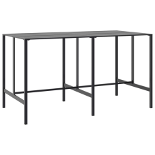 vidaXL fekete porszórt acél bárasztal 200 x 100 x 110 cm kerti bútor