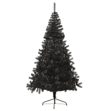 vidaXL fekete PVC fél műkarácsonyfa állvánnyal 210 cm (344678) műfenyő