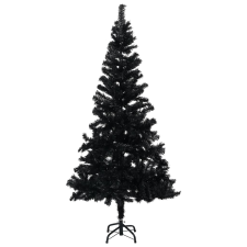 vidaXL fekete PVC műkarácsonyfa LED-fényekkel és gömbszettel 240 cm (3077506) műfenyő
