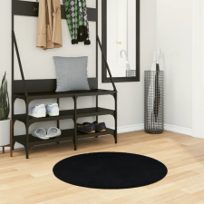 vidaXL fekete rövid szálú puha és mosható szőnyeg Ø 80 cm lakástextília