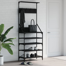 vidaXL fekete ruhafogas cipőpolccal 70x34x184 cm bútor