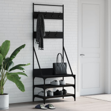 vidaXL fekete ruhafogas cipőpolccal 70x40x184 cm bútor
